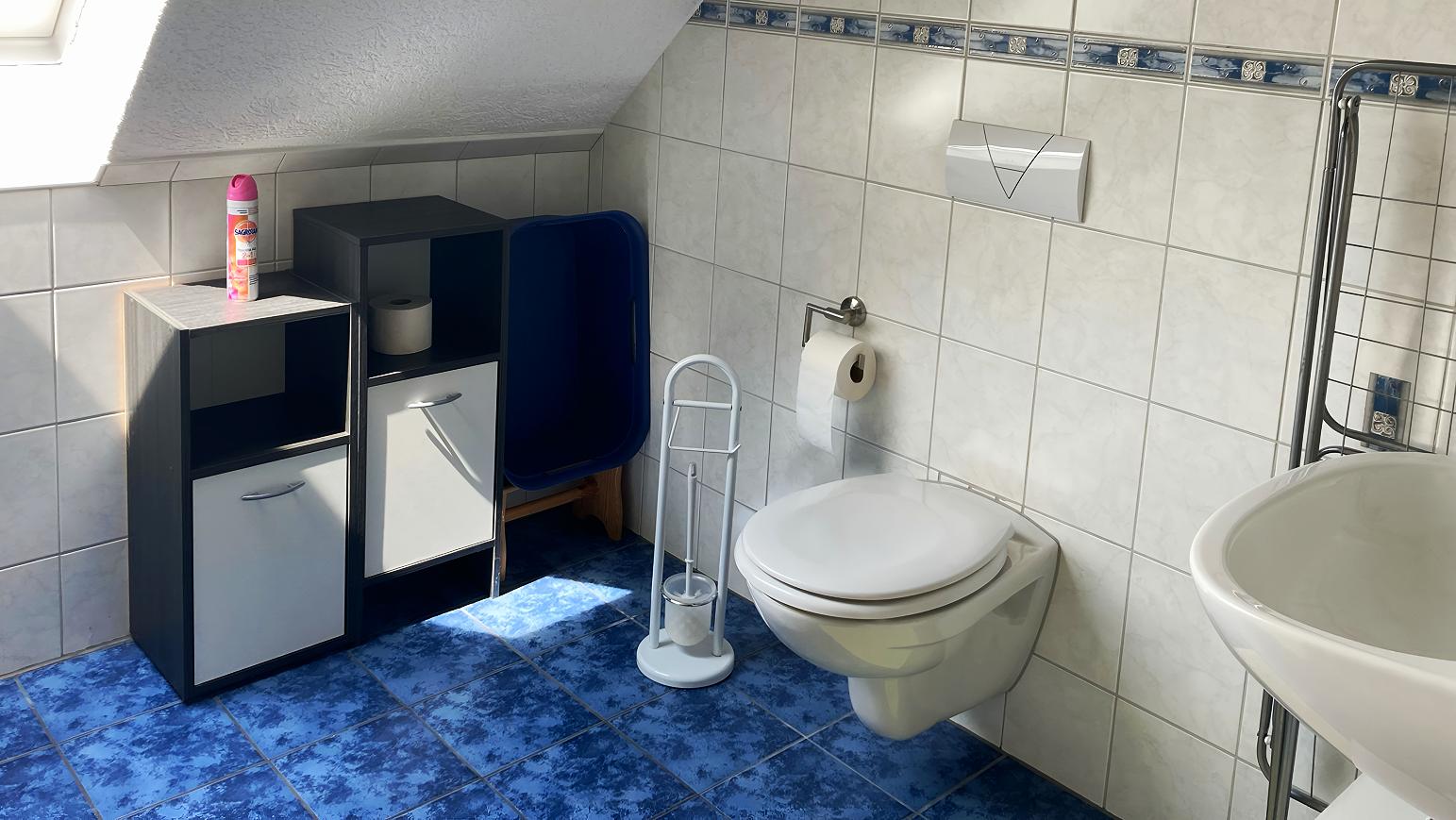 Badezimmer der kleinen Ferienwohnung (Dachgeschoss)
